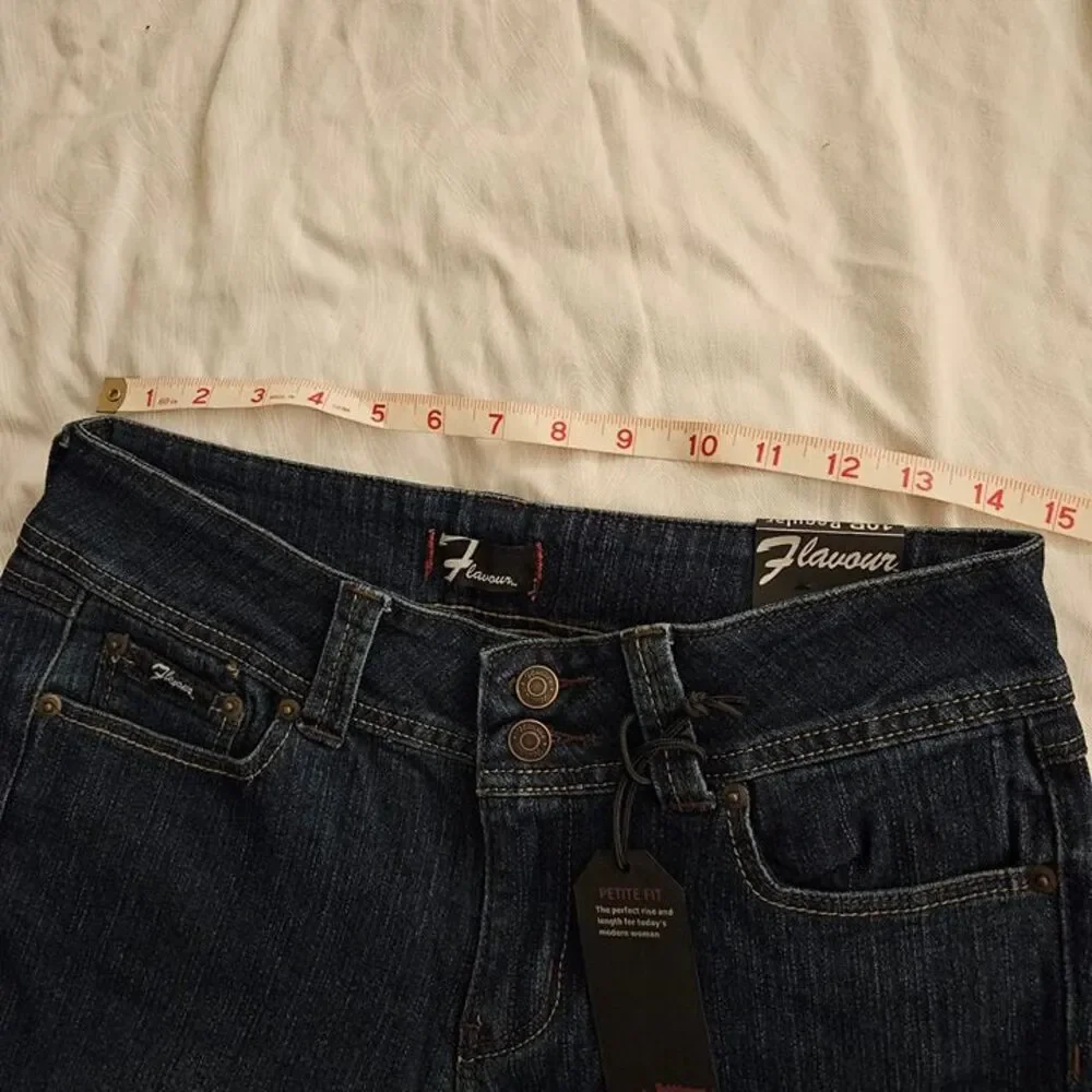Y2K Flavour Bubblegum 10P Jeans 10S Petite Short 10 P Regular Stretch Flare NEW - Picture 9 of 9
